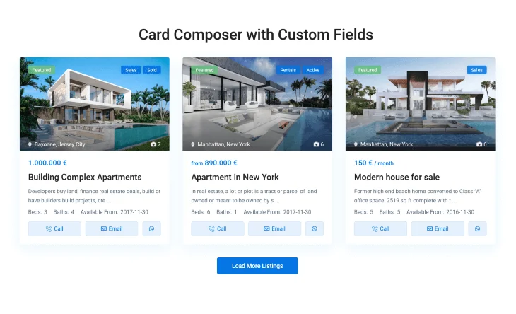 Property Card Unit Design with Card Composer and Custom Fieldds
