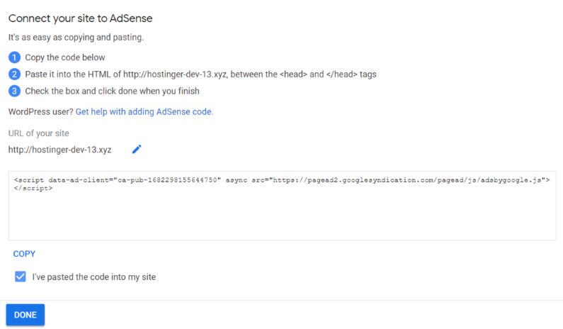 Wirodress conect to adsense site