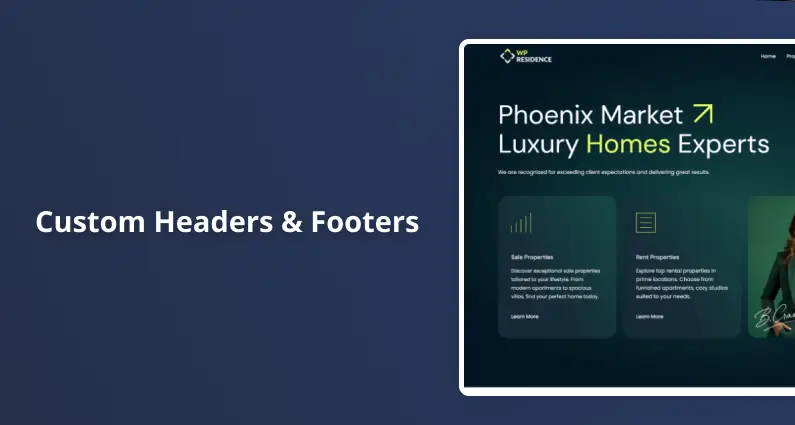 custom headers and footers