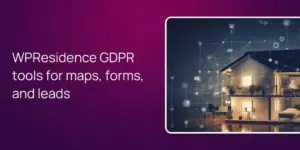 WPResidence GDPR tools for maps, forms, and leads