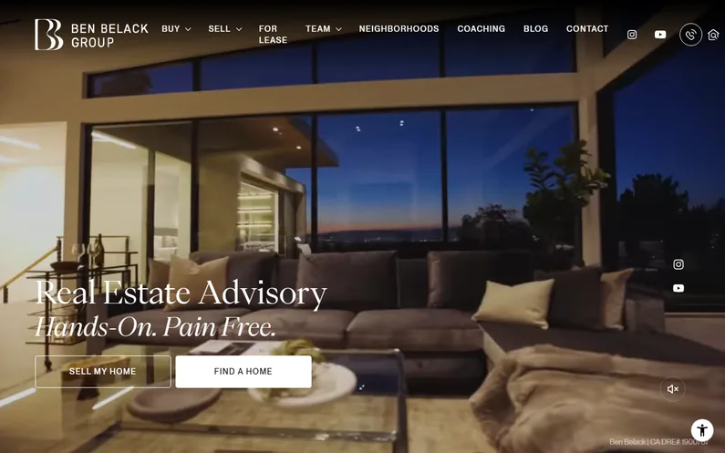 Ben Belack Group luxury real estate website homepage