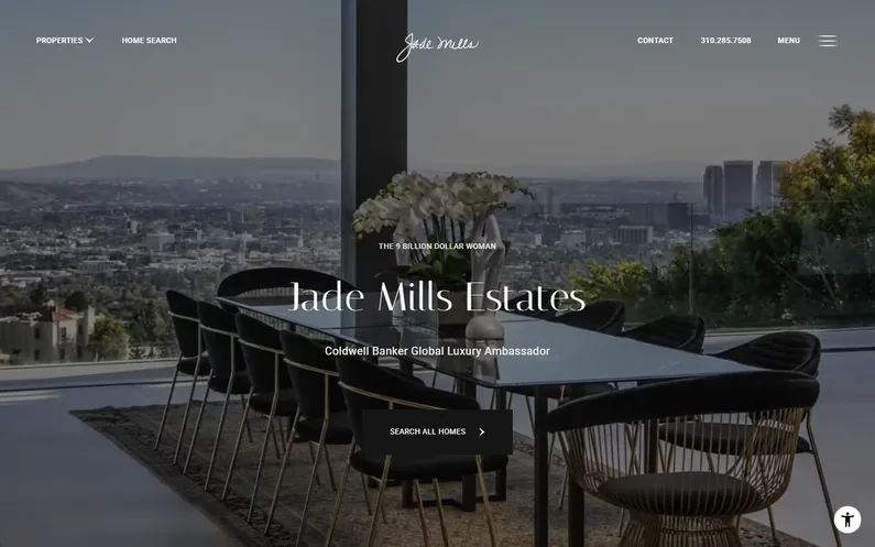 Jade Mills Estates luxury real estate website homepage