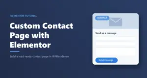 Custom contact page with Elementor in WPResidence: contact form card