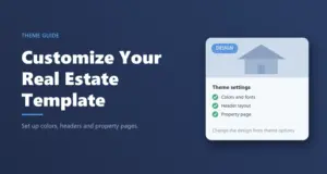 Customizing a real estate WordPress template: theme settings card