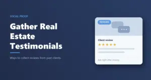 Gathering real estate testimonials: client review card with stars