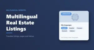 Multilingual real estate listings: site languages card