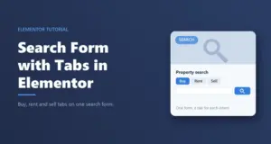 Real estate search form with tabs in Elementor: property search card