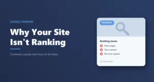 Why a real estate website isn't ranking on Google: ranking issues card