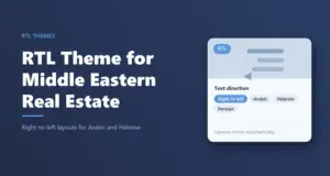 RTL WordPress theme for Middle Eastern real estate: text direction card