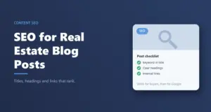 SEO for real estate blog posts: post checklist card